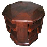 Large two-tier rosewood octagonal Side table by Jules Cayette