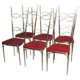 Set of six dining chairs attributed by Raymond Subes