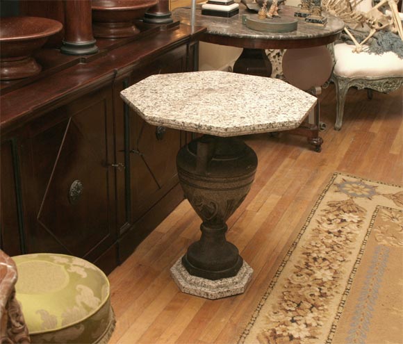 Aesthetic Movement 19th Century Carved Two Color Granite Table For Sale