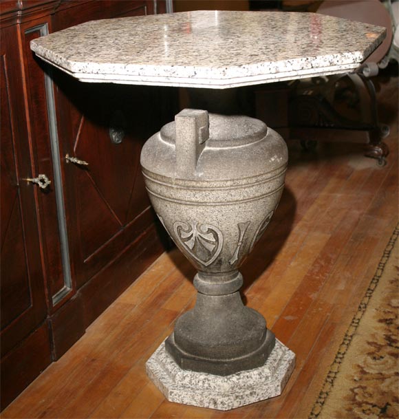 American 19th Century Carved Two Color Granite Table For Sale
