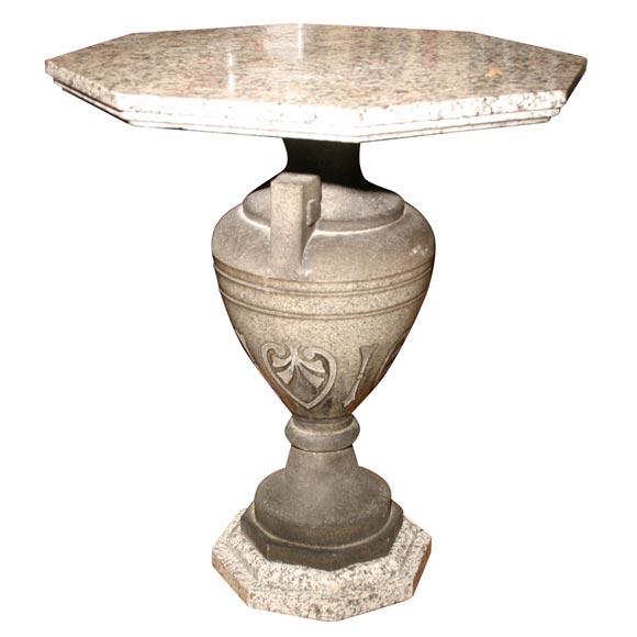 19th Century Carved Two Color Granite Table For Sale