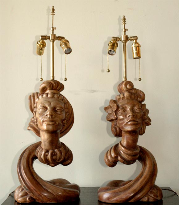 Pair of Tropical Style Table Lamps
