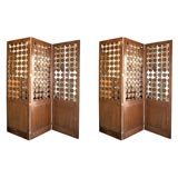 Pair of Three Panel Moroccan Style Screens