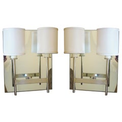 Paul Marra Two-Arm Mirror Back Sconce