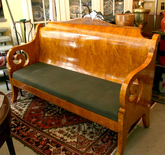 Russian Empire style sofa. Karelian Birch. c.1930