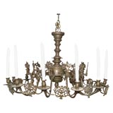 Swedish Baroque 12-light brass chandelier