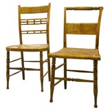 Reduced Friendly pair of 1920's rush chairs