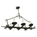 19th C. Spanish Iron Chandelier