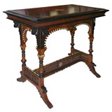 Antique Inlaid Mahogany Table in the Moorish Taste