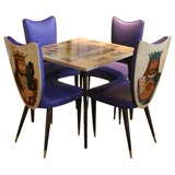 Retro Aldo Tura Parchment Table & Four Chairs