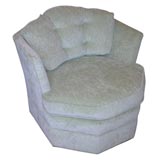 OCTAGONAL SWIVELING  CHAIR WITH PISTACHIO GREEN CHENILLE FABRIC