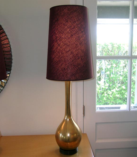 A pair of gold crackle  lamps