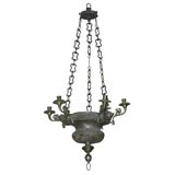 French Six Arm Brass Chandelier