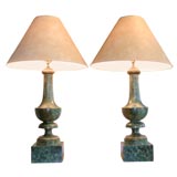 Pair of Faux Marble Lamps