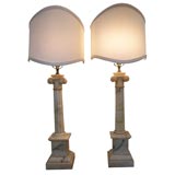 19th C Italian Marble Lamps