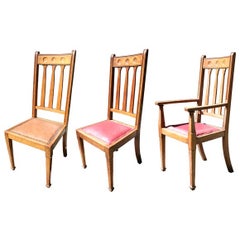 set of 10 English Arts and Crafts chairs