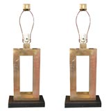 Pair of  Impressive  Polished  Brass  Lamps