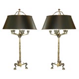 Pair of 19thC. bronze bouillotte lamps