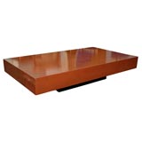 Brown Crackled Lacquer Low Coffee Table