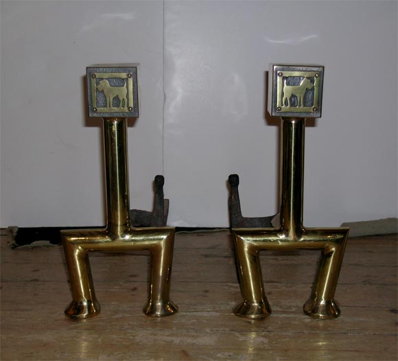 Pair of Brass Andirons