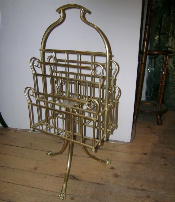 Revolving Brass Magazine Rack