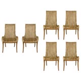 Set Of 6 Upholstered High Back Mastercraft Dining Chairs