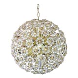 SUPERBE LUSTRE SPOUTNIK EN CRISTAL AUTRICHIEN AVEC FLEURS