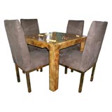 LACQUERED GAME TABLE & 4 CHAIRS