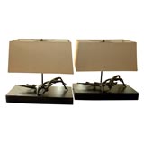 Retro PAIR NUDE FIGURINE LAMP