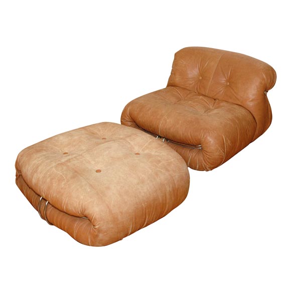 "SORIANA"  LOUNGE CHAIR AND OTTOMAN For Sale