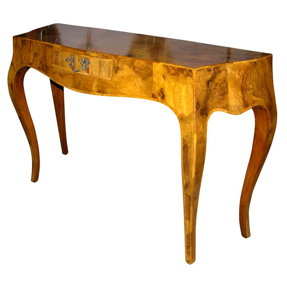 Lyrical Neoclical Oyster Burl Wood Console For At 1stdibs Lyrical Neoclical Oyster Burl Wood Console For