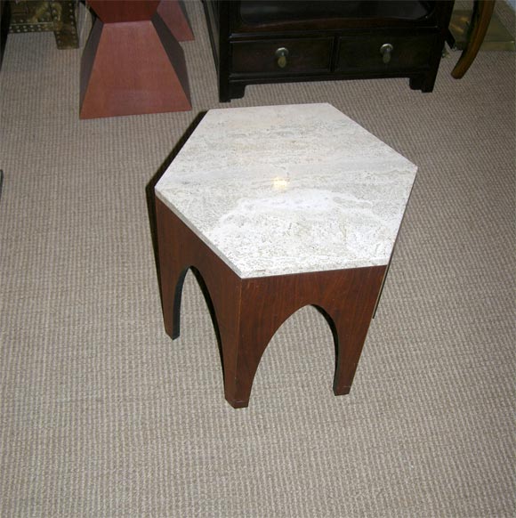 American Pair of Hexagonal Occasional Tables Harvey Probber Style