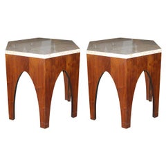 Pair of Hexagonal Occasional Tables Harvey Probber Style