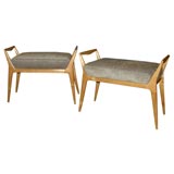 Pair of Pearwood Boudoir Benches after Gio Ponti