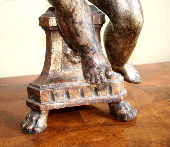 Barocco Candelabro in legno intagliato italiano del XIX secolo in vendita
