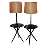 PAIR OF STANDING LAMP TABLES