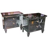 PAIR OF MIRRORED BEDSIDE TABLES