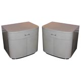 KARL SPRINGER PAIR OF BEDSIDE TABLES