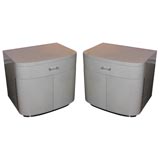 KARL SPRINGER PAIR OF BEDSIDE TABLES