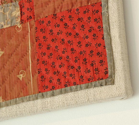 19THC FOUR PATCH CALICO CRIB QUILT FROM OHIO 2