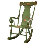 19THC LANCASTER CO., PENNSYLVANIA ORIGINAL PAINTED ROCKING CHAIR