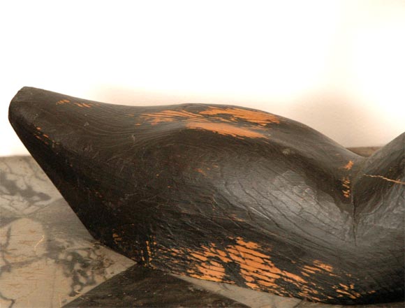 19th Century 19th C. Decoy original black paint from Maine
