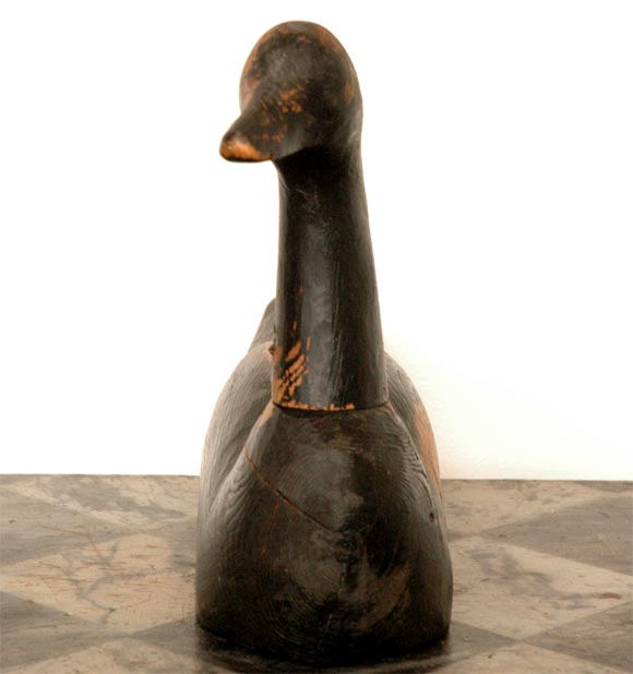 19th C. Decoy original black paint from Maine 1