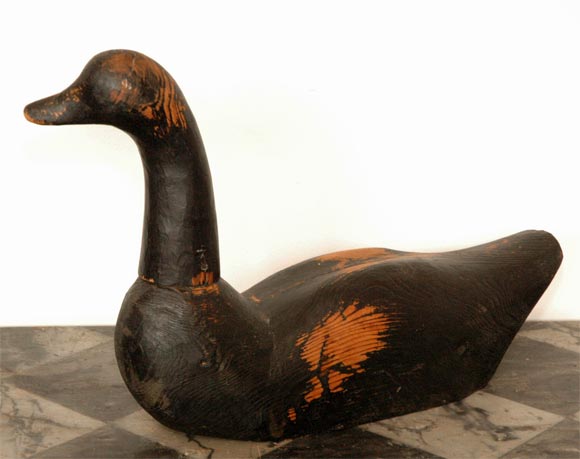 19th C. Decoy original black paint from Maine 2