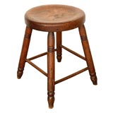 19THC  OLD NATURAL SURFACE OAK MILK STOOL