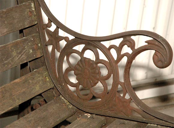 19th Century 19THC PARK BENCH  OF WOOD AND IRON  FRAME