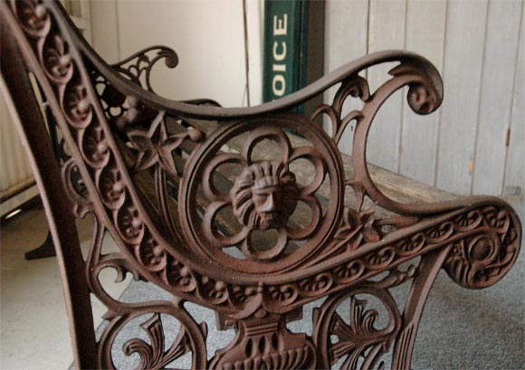 19THC PARK BENCH  OF WOOD AND IRON  FRAME 2