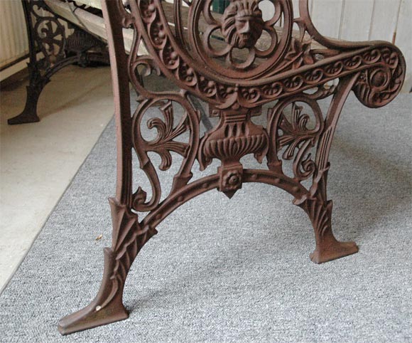 19THC PARK BENCH  OF WOOD AND IRON  FRAME 3