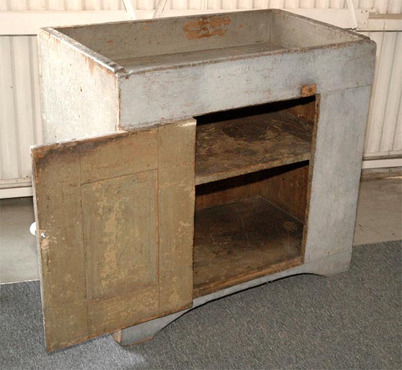 19THC ORIGINAL GREY PAINTED DRY SINK FROM PENNSYLVANIA 1