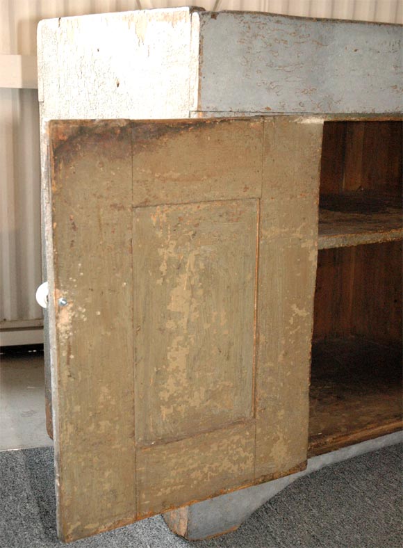19THC ORIGINAL GREY PAINTED DRY SINK FROM PENNSYLVANIA 2